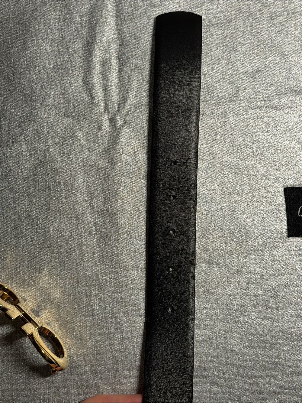 Salvatore Ferragamo Double Gancini Black Leather Belt Gold Buckle - Picture 5 of 13